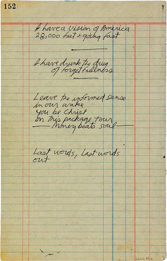 Jim Morrison Notebook Page-Auction_177758