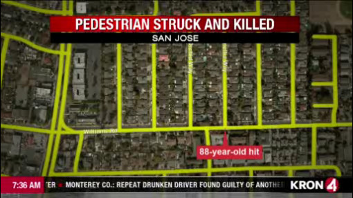 san jose map, pedestrian killed_538714