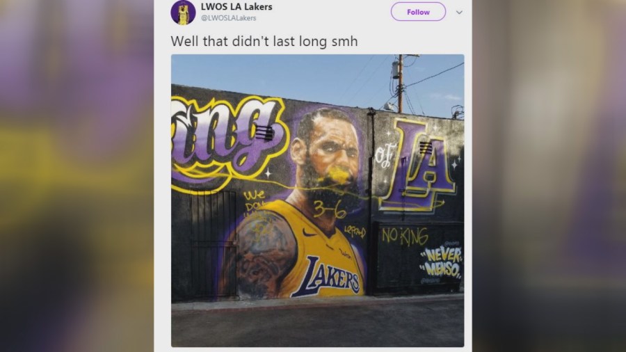 lebron's vandalized mural