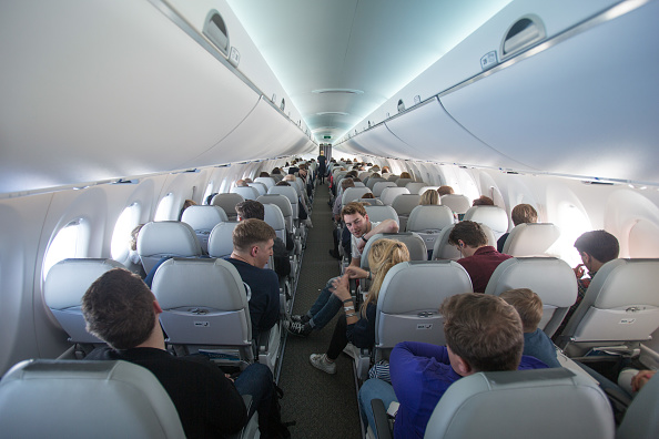 inside airplane