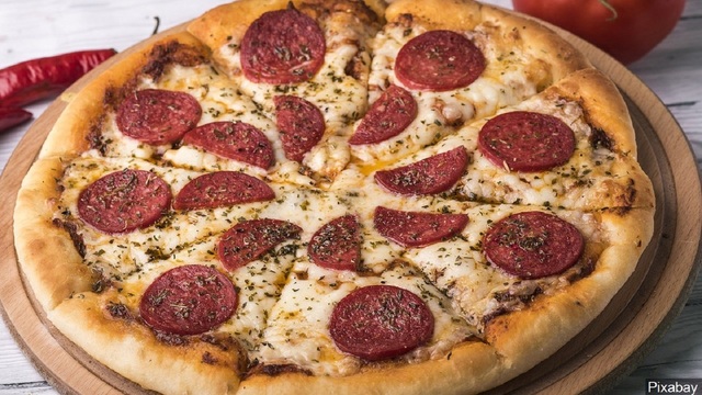 pizza pepperoni cheese whole