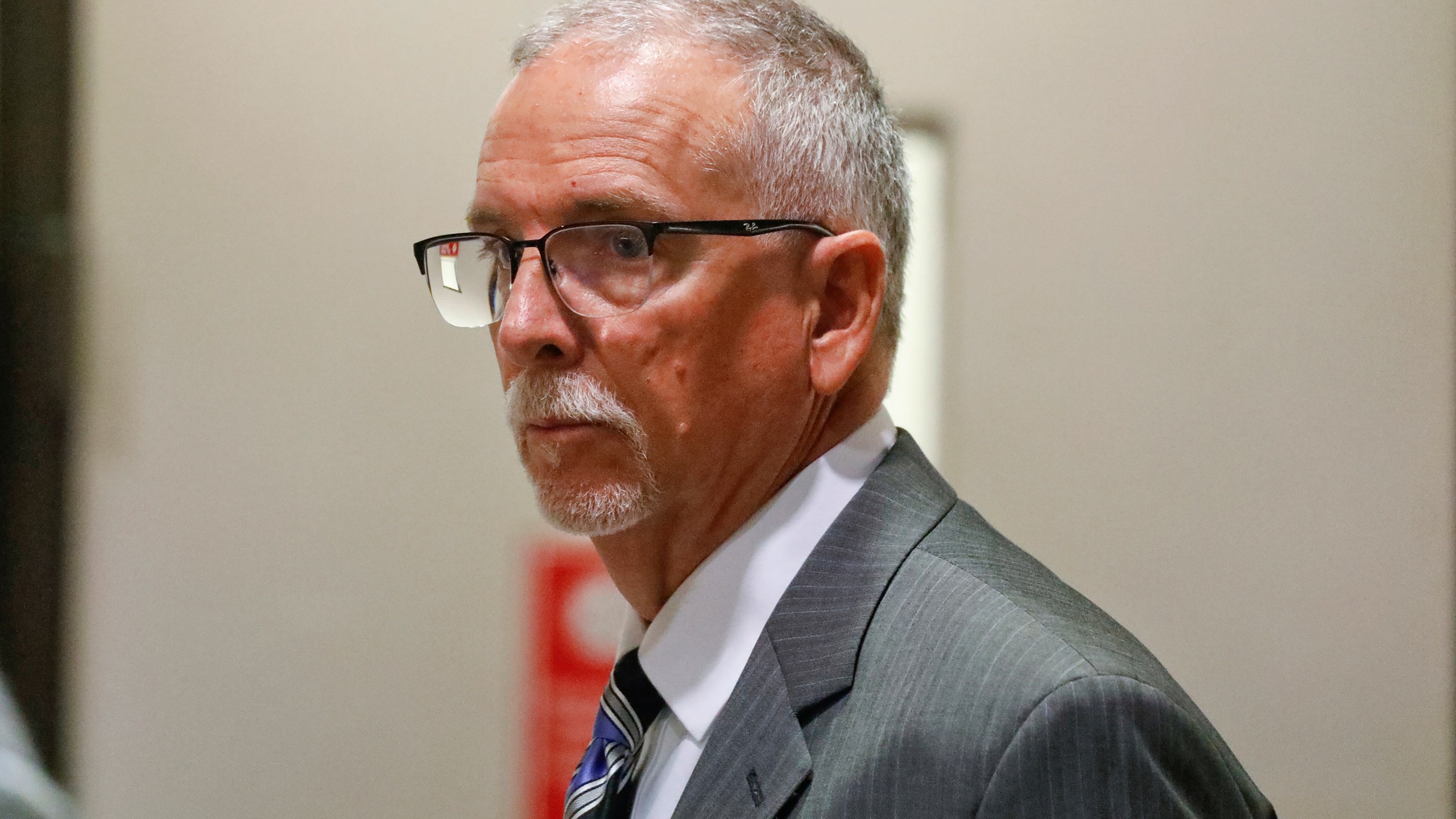 FILE - James Heaps appears in the Los Angeles Superior Court on June 26, 2019. Heaps, a former gynecologist at the University of California, Los Angeles who was sentenced to prison for sexually abusing two patients, can be retried on charges involving four other women, a judge ruled Friday, Nov. 3, 2023. (Al Seib/Los Angeles Times via AP, Pool, File)